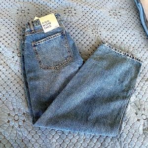 Denim Mom jeans, size 31, brand is “And Now This”.